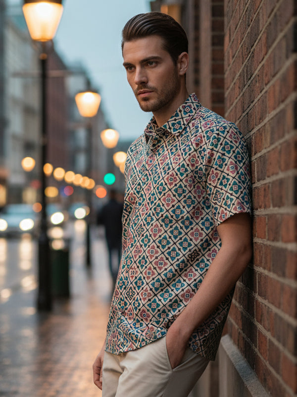 HADID SHIRT SHORT SLEEVE (TEAL GREEN)